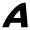 A black letter is in the shape of a four.